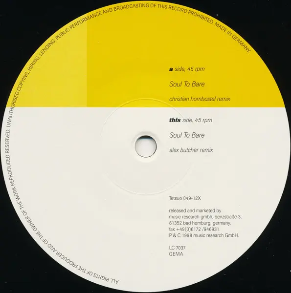 Joi Cardwell - Soul To Bare (The Techno Mixes) (Disk #1), Electronic, Progressive House, Progressive Trance, 1998 - Tetsuo, G