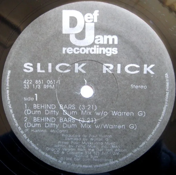 Album cover for Behind Bars by Slick Rick