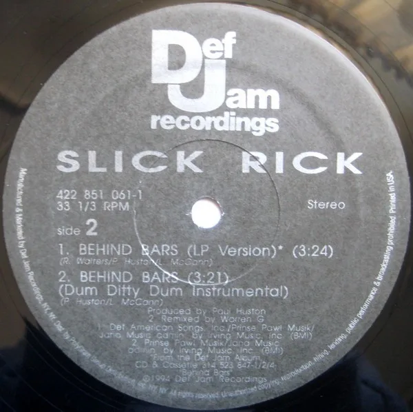 Album cover for Behind Bars by Slick Rick