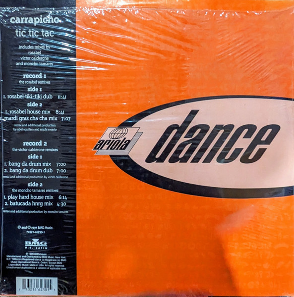 Carrapicho - Tic Tic Tac, Electronic, Latin, Hard House, House, Latin, 1996 - Ariola Dance, US, Vinyl 2x 12", 33 ⅓ RPM