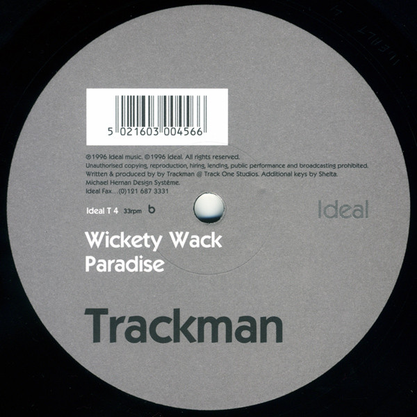 Trackman - Don't Stop, Electronic, Tech House, Techno, 1996 - Ideal Trax, UK, Vinyl 1x 12", 33 ⅓ RPM