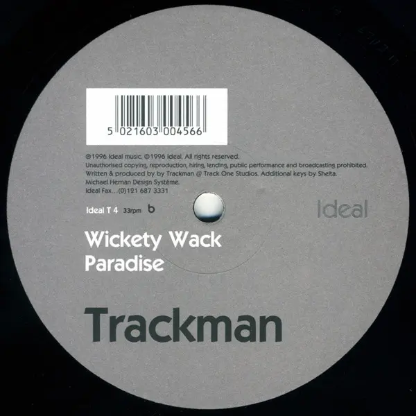 Trackman - Don't Stop, Electronic, Tech House, Techno, 1996 - Ideal Trax, UK, Vinyl 1x 12", 33 ⅓ RPM