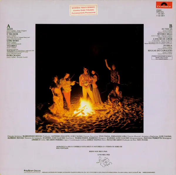 Luiz Caldas - Flor Cigana, Latin, Lambada, 1986 - Polydor, Brazil, Vinyl 1x LP, Album