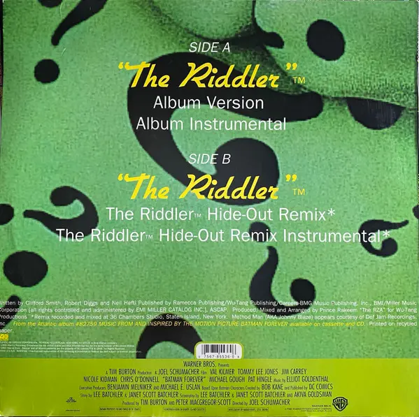 Method Man - The Riddler - 1995 - - Atlantic - Vinyl 1x 12", 33 ⅓ RPM