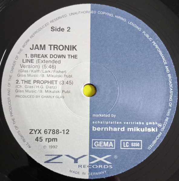 Jam Tronik - Stand By Me (Dance Mix), Electronic, Euro House, House, 1992 - ZYX Music, Germany, Vinyl 1x 12", 45 RPM