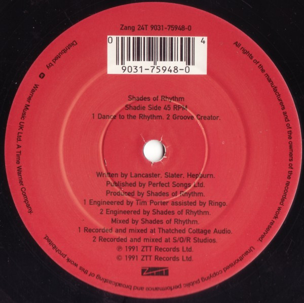 Shades Of Rhythm - Extacy EP, Electronic, Bleep, Hardcore, House, 1991 - ZTT, UK, Vinyl 1x 12", EP, 45 RPM