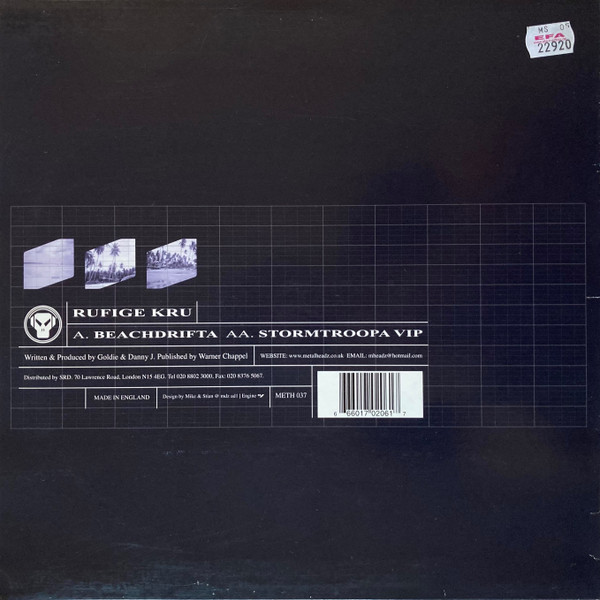 Rufige Kru - Beachdrifta - 2001 - Drum n Bass - Metalheadz - Vinyl 1x 12", 45 RPM