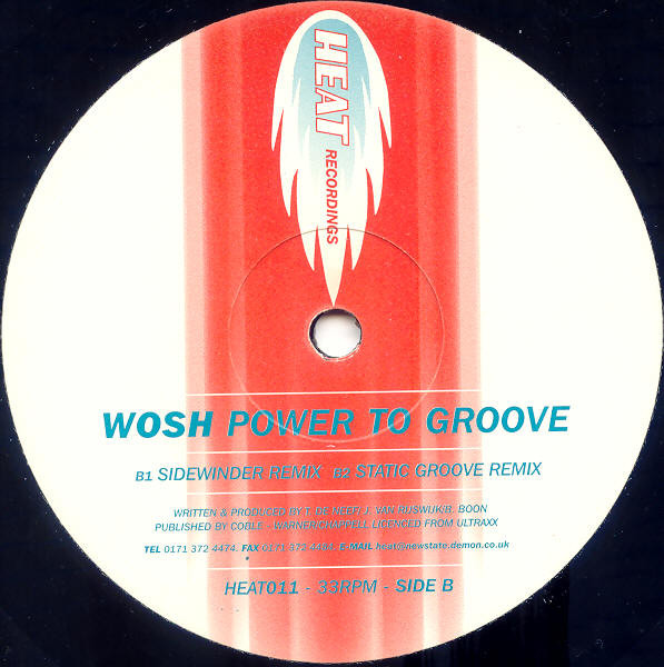 Wosh - Power To Groove, Electronic, Speed Garage, Trance, 1997 - Heat Recordings, UK, Vinyl 1x 12"