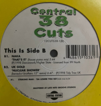 Various - Central Cuts 38, Electronic, Hard House, House, 1998 - Central Cuts, Australia, Vinyl 1x 12"