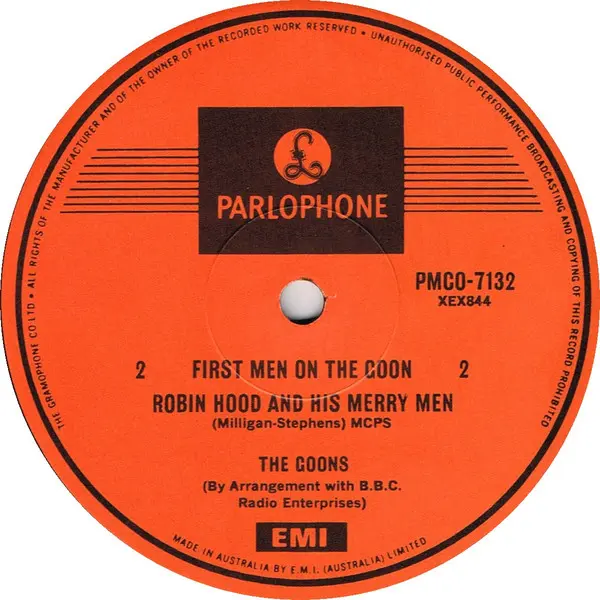 Goons, The - First Men On The Goon, Non-Music, Comedy, Radioplay, 1973 - Parlophone, Australia, Vinyl 1x LP, Compilation, Mon