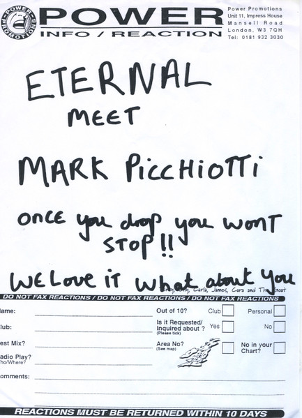 Album cover for Don't You Love Me by Eternal (2) Meet Mark Picchiotti