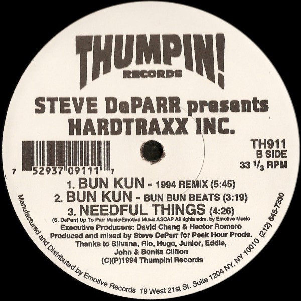 Steve DeParr Presents Hardtraxx Inc. - I Want You, Electronic, Hard House, House, 1994 - Thumpin! Records, US, Vinyl 1x 12", 