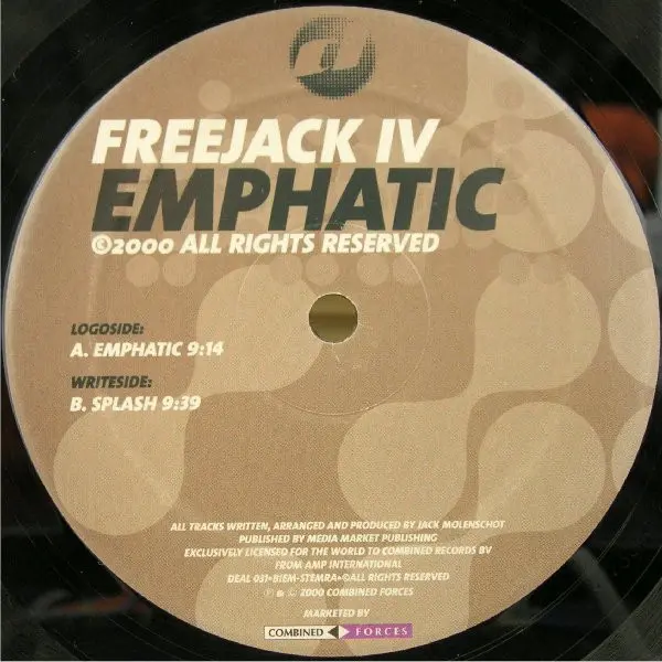 Freejack - Emphatic, Electronic, Trance, 2000 - Deal Records, Netherlands, Vinyl 1x 12"