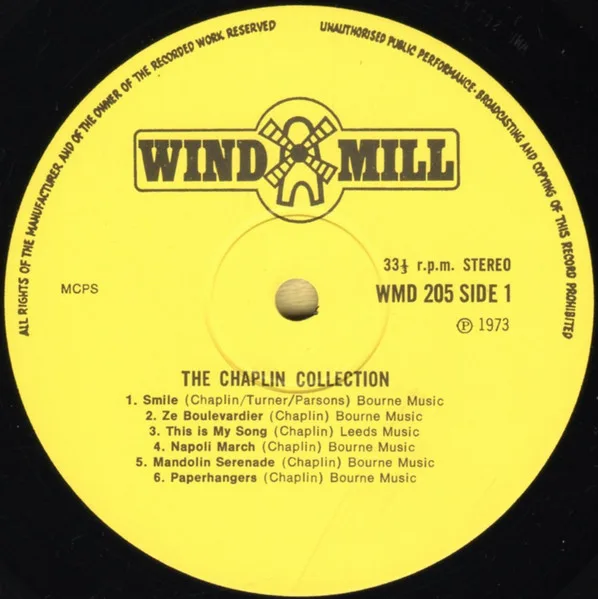 Album cover for The Chaplin Collection by Syd Dale Orchestra, The