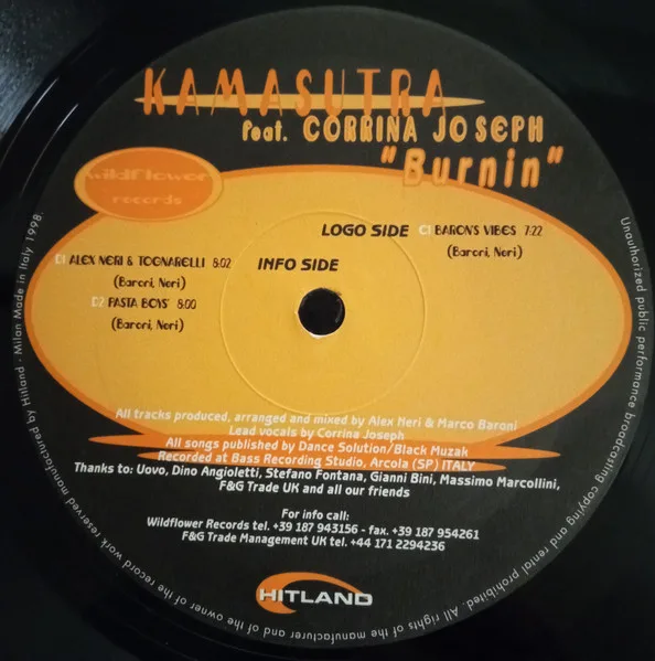 Album cover for Burnin' by Kamasutra Featuring Corrina Joseph