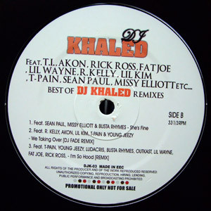 DJ Khaled - Best Of DJ Khaled Remixes, Hip Hop, 2008 - Not On Label (DJ Khaled), UK, Europe & Japan, Vinyl 1x 12", 33 ⅓ RPM, 