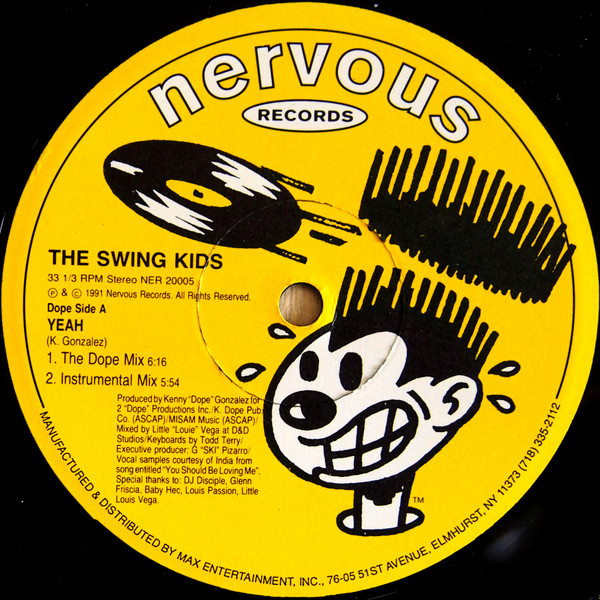 Swing Kids, The - Yeah / Good Feelin', Electronic, Deep House, House, 1991 - Nervous Records, US, Vinyl 1x 12", 33 ⅓ RPM