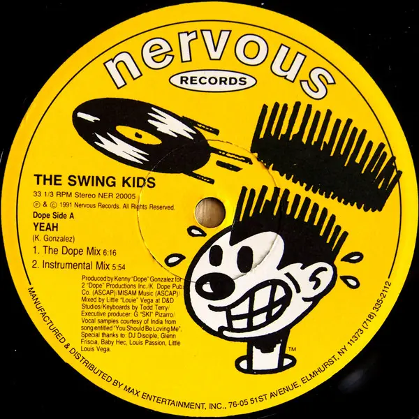 Swing Kids, The - Yeah / Good Feelin', Electronic, Deep House, House, 1991 - Nervous Records, US, Vinyl 1x 12", 33 ⅓ RPM