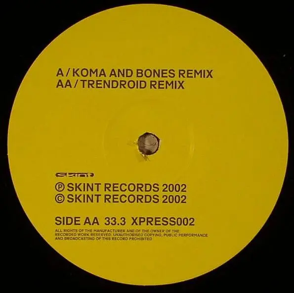 X-Press 2 - Smoke Machine (The Remixes), Electronic, Breakbeat, Breaks, Techno, 2002 - Skint, UK, Vinyl 1x 12", 33 ⅓ RPM