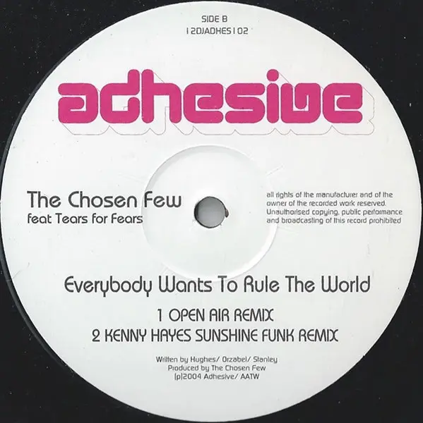 Chosen Few (2), The Featuring Tears For Fears - Everybody Wants To Rule The World, Electronic, House, 2004 - Adhesive, UK, Vi