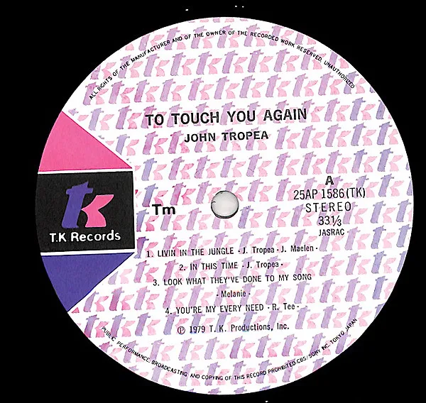 Album cover for To Touch You Again by John Tropea