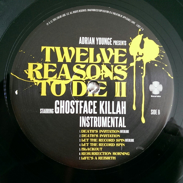 Adrian Younge, Ghostface Killah - Twelve Reasons To Die II (Instrumental), Hip Hop, Instrumental, 2015 - Linear Labs, US, Vin