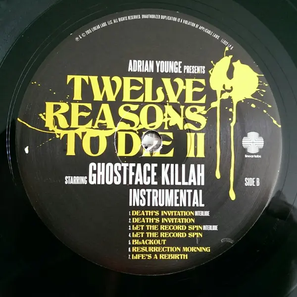 Adrian Younge, Ghostface Killah - Twelve Reasons To Die II (Instrumental), Hip Hop, Instrumental, 2015 - Linear Labs, US, Vin