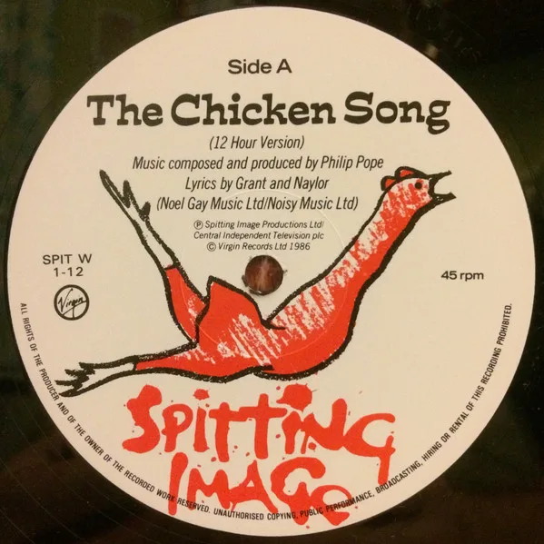 Album cover for The Chicken Song by Spitting Image