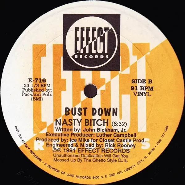 Bustdown - Putcha Ballys On, Hip Hop, 1991 - Effect Records, US, Vinyl 1x 12", 33 ⅓ RPM, Single