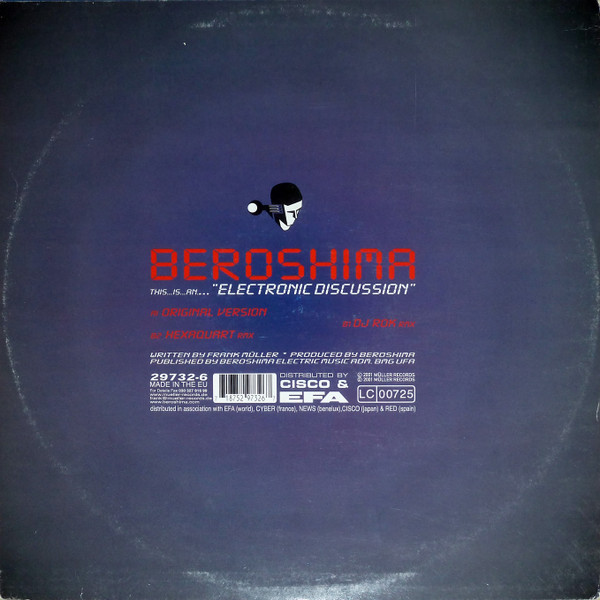Beroshima - Electronic Discussion, Electronic, Electro, Techno, 2001 - Müller Records, Germany, Vinyl 1x 12"