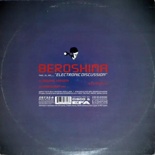 Beroshima - Electronic Discussion, Electronic, Electro, Techno, 2001 - Müller Records, Germany, Vinyl 1x 12"