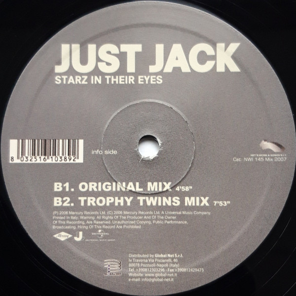 Just Jack - Starz In Their Eyes, Electronic, Electro, House, 2007 - Net's Work International, Italy, Vinyl 1x 12"