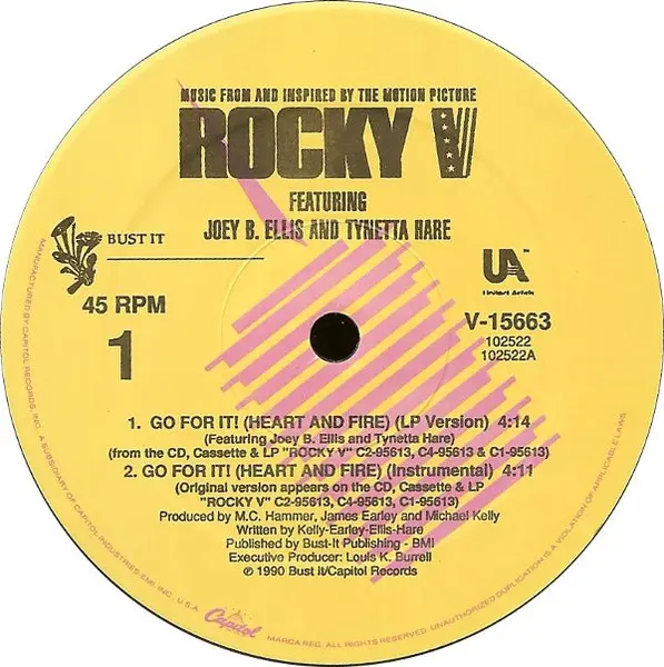 Joey B. Ellis And Tynetta Hare - Go For It! (Heart And Fire), Hip Hop, Stage & Screen, Pop Rap, Soundtrack, 1990 - Capitol Re