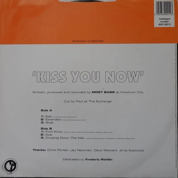 Album cover for Kiss You Now by Most Bass