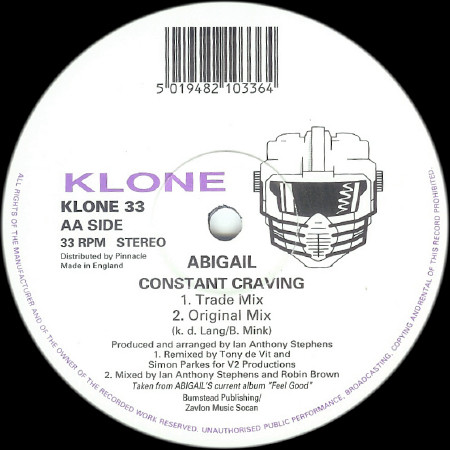 Abigail - Constant Craving, Electronic, House, Progressive House, 1994 - Klone Records, UK, Vinyl 1x 12", 33 ⅓ RPM, Stereo