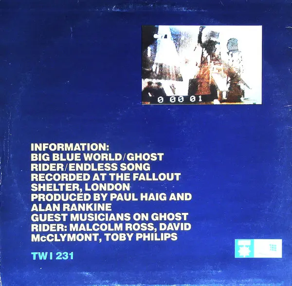 Paul Haig - Big Blue World, Electronic, Synth-pop, 1984 - Les Disques Du Crépuscule, Belgium, Vinyl 1x 12", 45 RPM, Single Da