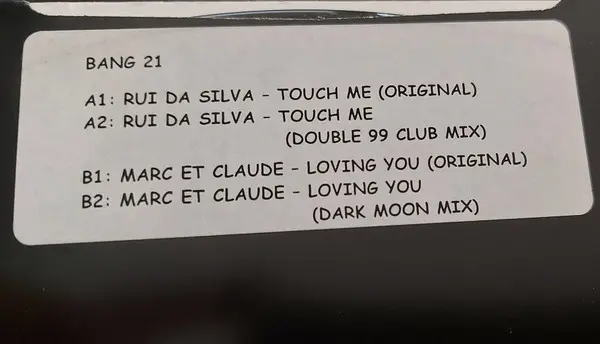 Marc Et Claude / Rui Da Silva Feat. Cassandra Fox - Loving You / Touch Me, Electronic, House, Trance, 2000 - Bang On!, Austra
