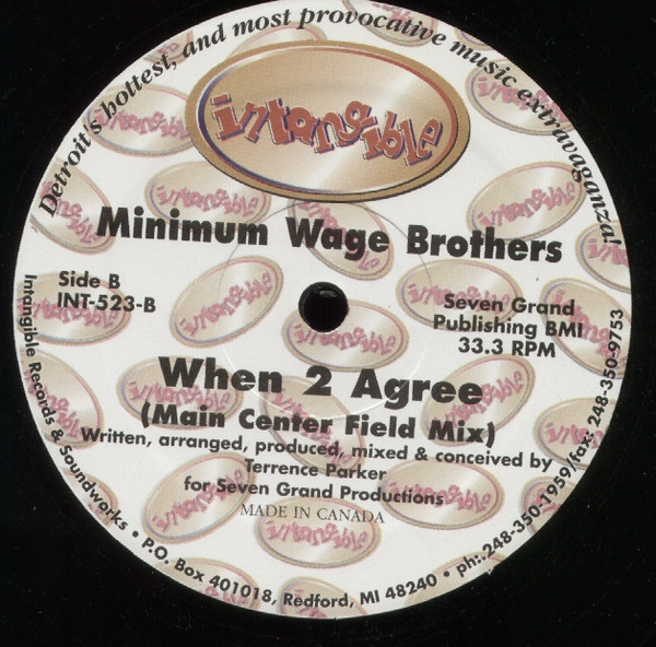 Minimum Wage Brothers - When 2 Agree, Electronic, Deep House, House, 1997 - Intangible Records & Soundworks, US, Vinyl 1x 12"