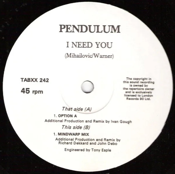 Album cover for I Need You by Pendulum