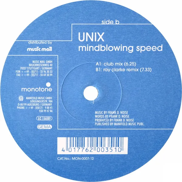 Album cover for Mindblowing Speed by Unix