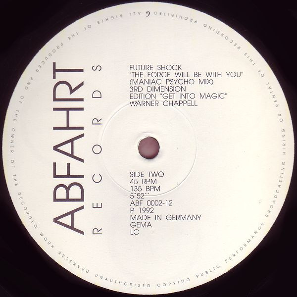 Future Shock - The Murderer, Electronic, Techno, 1992 - Abfahrt Records, Germany, Vinyl 1x 12", 45 RPM