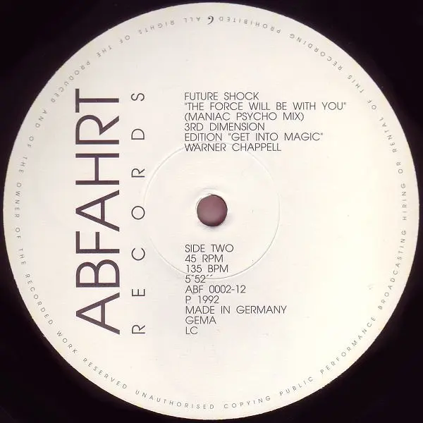 Future Shock - The Murderer, Electronic, Techno, 1992 - Abfahrt Records, Germany, Vinyl 1x 12", 45 RPM