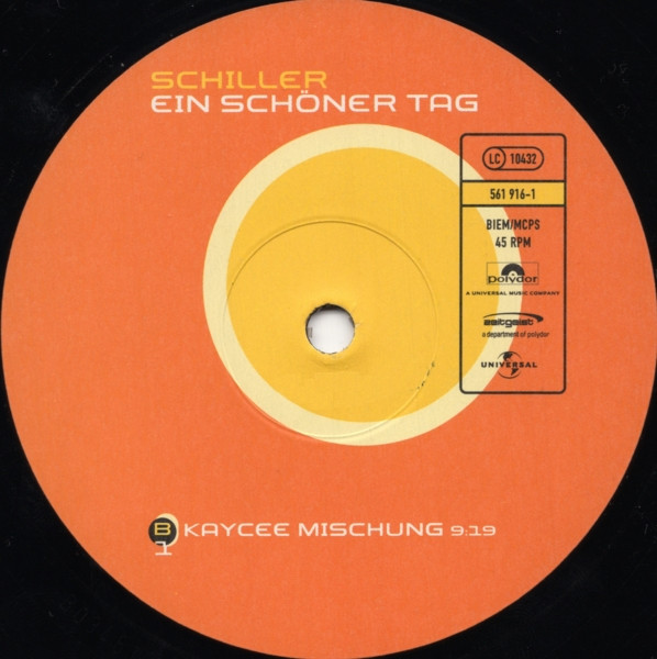 Schiller - Ein Schöner Tag, Electronic, Trance, 2000 - Sleepingroom, Zeitgeist, Germany, Vinyl 1x 12", 45 RPM