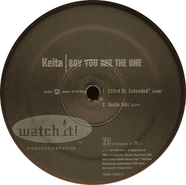 Keita (3) - Boy You Are The One, Hip Hop, RnB/Swing, 1994 - Watch It Records, Zoo Entertainment, US, Vinyl 1x 12", 33 ⅓ RPM