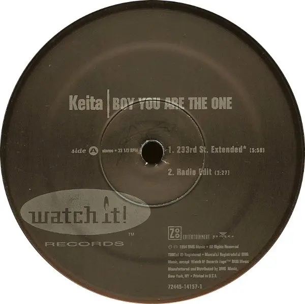 Keita (3) - Boy You Are The One, Hip Hop, RnB/Swing, 1994 - Watch It Records, Zoo Entertainment, US, Vinyl 1x 12", 33 ⅓ RPM