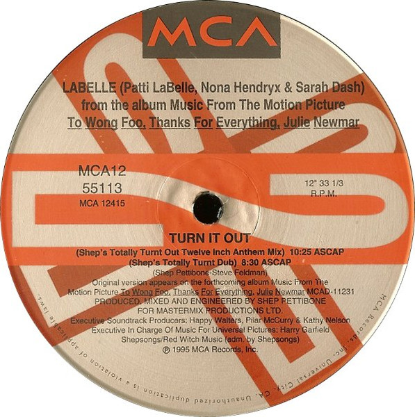 Labelle - Turn It Out, Electronic, Garage House, House, 1995 - MCA Soundtracks, US, Vinyl 1x 12", 33 ⅓ RPM