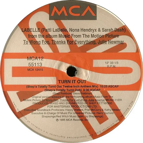 Labelle - Turn It Out, Electronic, Garage House, House, 1995 - MCA Soundtracks, US, Vinyl 1x 12", 33 ⅓ RPM