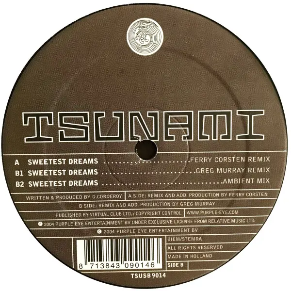 Corderoy - Sweetest Dreams, Electronic, Ambient, Trance, 2004 - Tsunami Special Blend, Netherlands, Vinyl 1x 12", 45 RPM