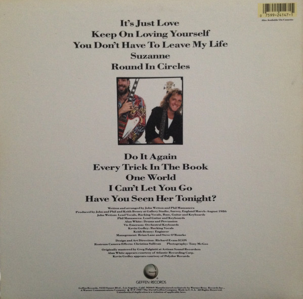 John Wetton / Phil Manzanera - Wetton / Manzanera - 1987 - Pop Rock - Geffen Records - Vinyl 1x LP, Album ARC Pressing