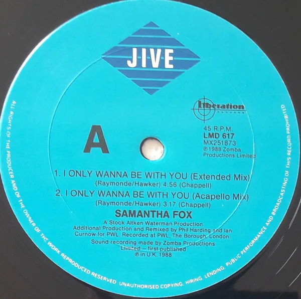 Album cover for I Only Wanna Be With You by Samantha Fox